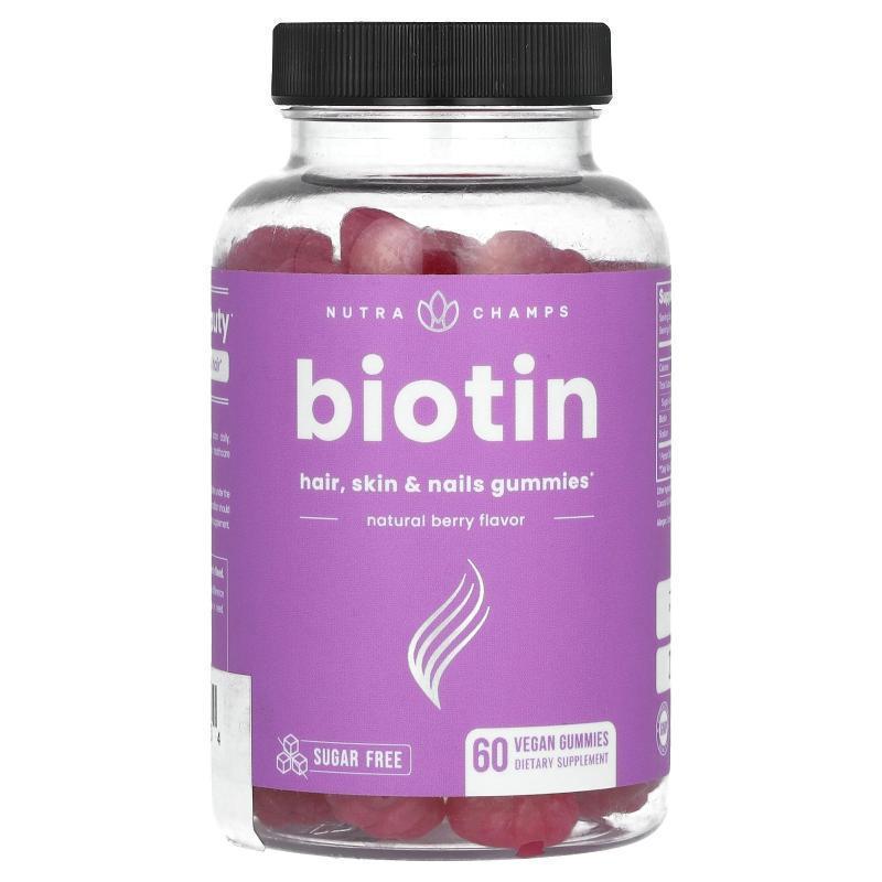 NutraChamps,Biotin, Hair, Skin &amp;amp; Nails Gummies,