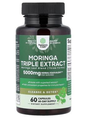 Nature's Craft,Moringa Triple Extract, 5,000 mg, 60 Capsules