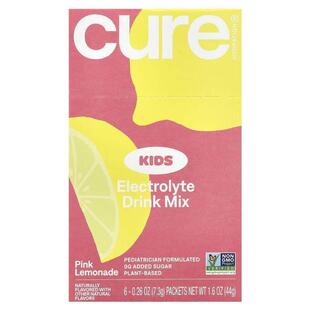 Cure Hydration,Kids, Electrolyte Drink Mix, Pink Lemonade, 6