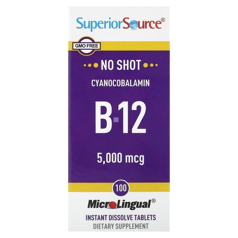 Superior Source,B-12 (Cyanocobalamin), 5,000 mcg, 100 MicroL