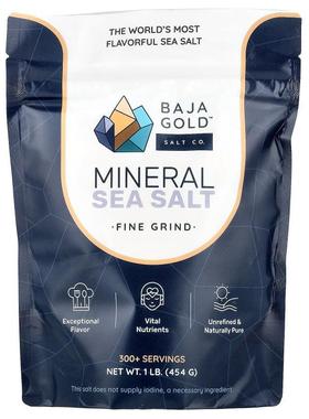 Baja Gold Salt Co.,Mineral Sea Salt, Fine Grind, 1 lb (454 g
