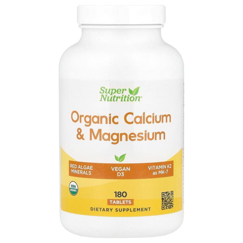 Super Nutrition,Organic Calcium &amp; Magnesium Plus D3