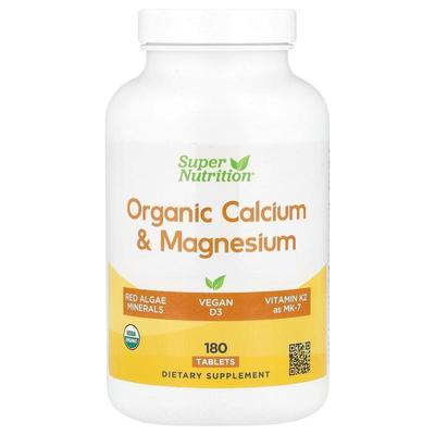 Super Nutrition,Organic Calcium &amp; Magnesium Plus D3