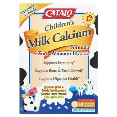 Catalo Naturals,儿童牛奶钙配方，锌和维生素 D