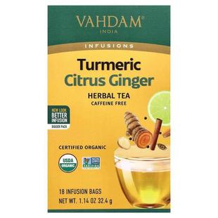 Vahdam Teas,Infusions, Herbal Tea, Turmeric Citrus Ginger, C