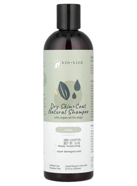 Kin+Kind,干性皮毛天然洗发水，适合狗狗，雪松，12 盎司（354 毫