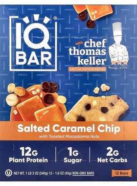 IQBAR,Plant Protein Bar, Salted Caramel Chip With Toasted Ma
