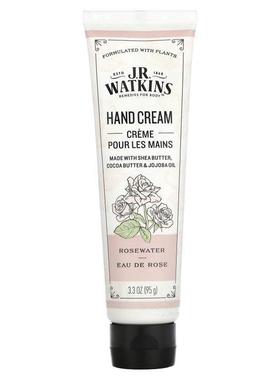 J R Watkins,Hand Cream, Rosewater, 3.3 oz (95 g)