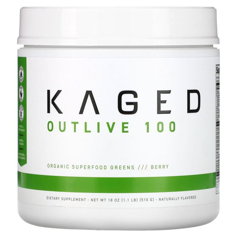 Kaged,Outlive 100，优质有机超级食品 + 绿色植物，浆果，18 盎5