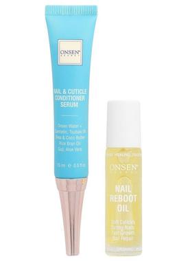 Onsen,指甲和角质层护理精华和 Nail Reboot 油，2 件套