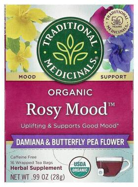 Traditional Medicinals,Organic Rosy Mood™, Damiana &amp;