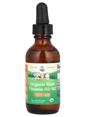 Natures Craft,Organic Kids Vitamin D3 + K2, 60 ml
