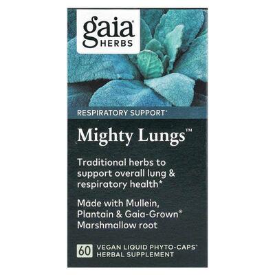 Gaia Herbs,Mighty Lungs，60 粒全素液体 Phyto-Caps 胶囊