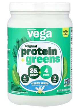维加,Plant-Based Original Protein + Greens, Creamy Vanilla,
