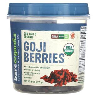 BareOrganics,Sun-Dried Organic Goji Berries, 8 oz (227 g)