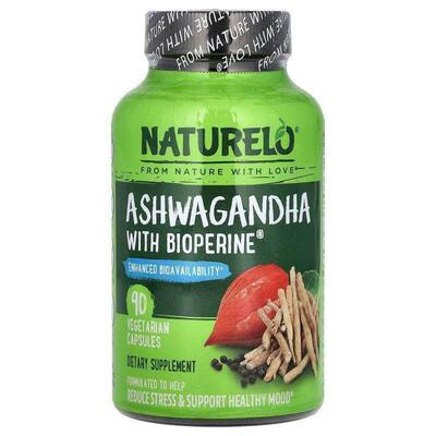 NATURELO,Ashwagandha with BioPerine®, 90 Vegetarian Capsules