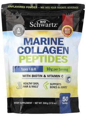 BioSchwartz,Marine Collagen Peptides Powder, With Biotin &am