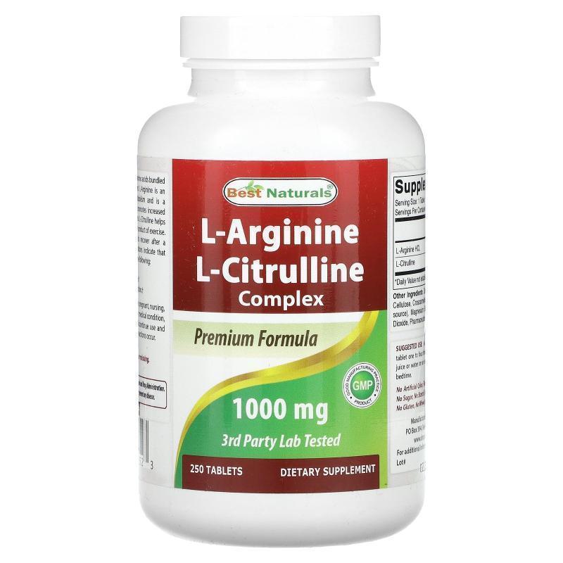 Best Naturals,L-Arginine, L-Citrulline Complex, 250 Tablets