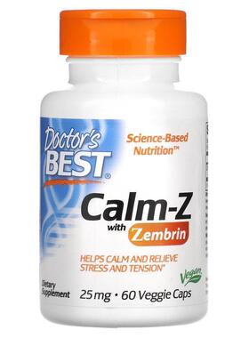 Doctor's Best,Calm-Z with Zembrin，25mg，60 粒素食胶囊