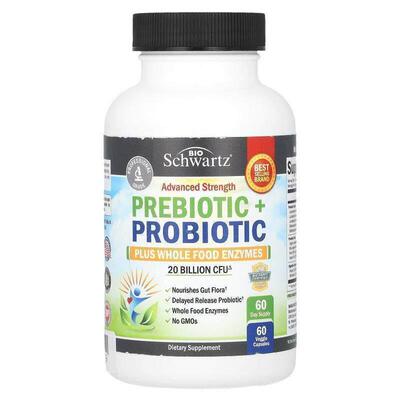 BioSchwartz,Prebiotic + Probiotic Plus Whole Food Enzymes, 2