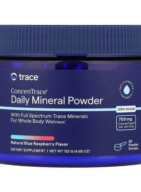 Trace,ConcenTrace® Daily Mineral Powder, Blue Raspberry, 4.6