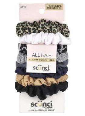 Scunci不伤发迷您发圈各种牛仔布颜色8枚