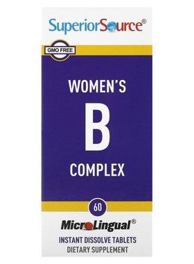 Superior Source,Women's B Complex, 60 MicroLingual Instant D