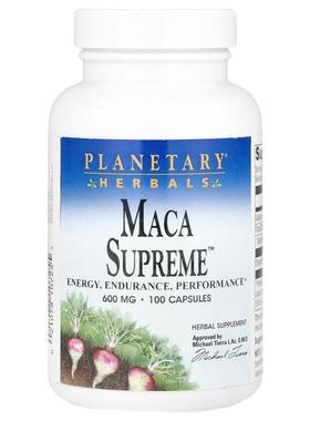 Planetary Herbals,Maca Supreme™，1200 毫克，100 粒胶囊（每粒
