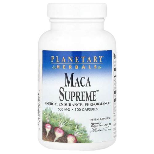 Planetary Herbals,Maca Supreme™，1200 毫克，100 粒胶囊（每粒