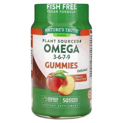 Nature's Truth,Plant Sourced Omega 3-6-7-9 Gummies, Peach, 5