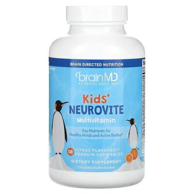 BrainMD,Kids', Neurovite  Multivitamin, Citrus, 120