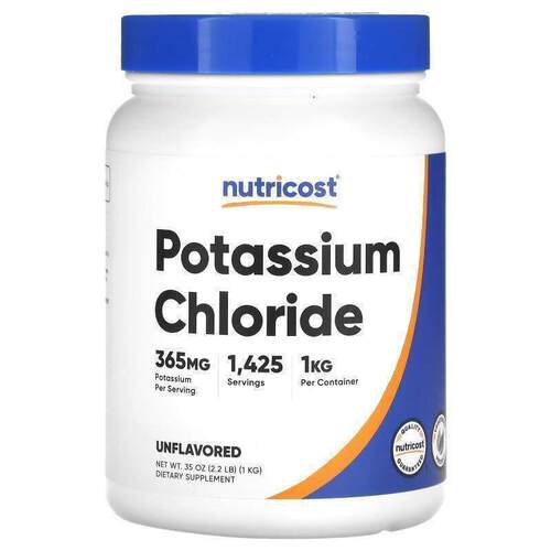 Nutricost,Potassium Chloride, Unflavored, 365 mg, 2.2 lbs (1