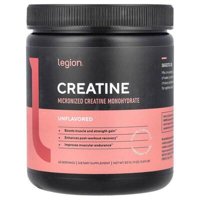 Legion Athletics,肌酸，微粒化一水肌酸，原味，0.69 磅（312 克