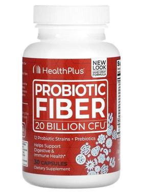 Health Plus Inc.,Probiotic Fiber, 20 Billion CFU, 30 Capsule