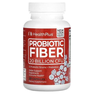Health Plus Inc.,Probiotic Fiber, 20 Billion CFU, 30 Capsule