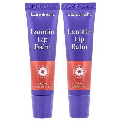 兰思诺,Lanolin Lip Balm, 2 Pack, 0.25 oz (7 g) Each