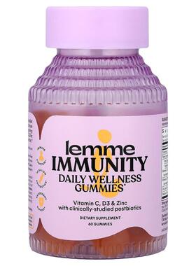 Lemme,Immunity Daily Wellness Gummies, Sweet Orange, 60 Gumm