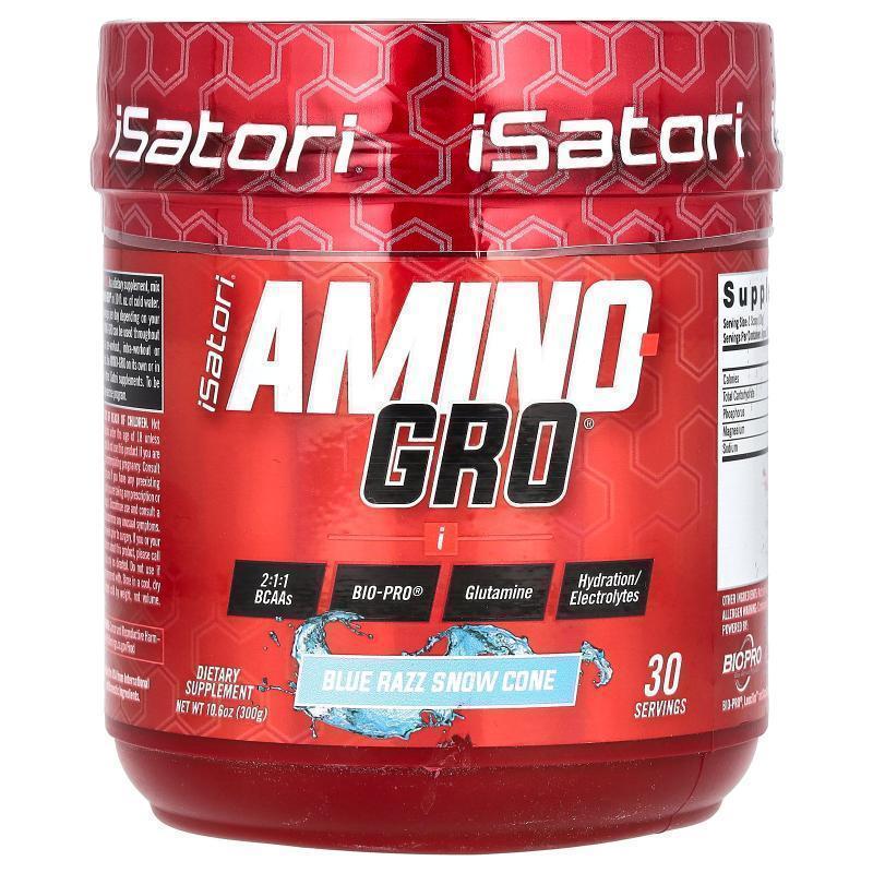 Isatori,Amino-Gro, Blue Razz Snow Cone , 10.6 oz (300 g)
