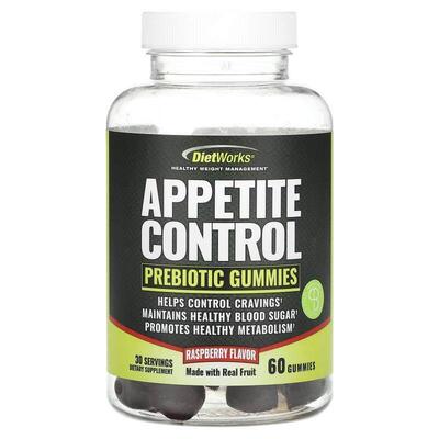 DietWorks,Appetite Control, Prebiotic Gummies, Raspberry , 6