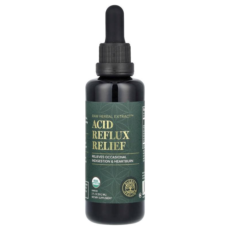 Global Healing,Raw Herbal Extract, Acid Reflux Relief, 2 fl
