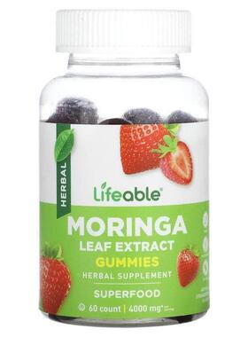 Lifeable,辣木叶提取物软糖，天然草莓味，2,000 毫克，60 粒