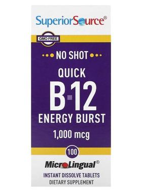 Superior Source,Quick B-12 Energy Burst, 1,000 mcg, 100 Micr