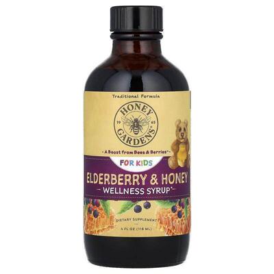 Honey Gardens,For Kids, Wellness Syrup, Elderberry &amp;
