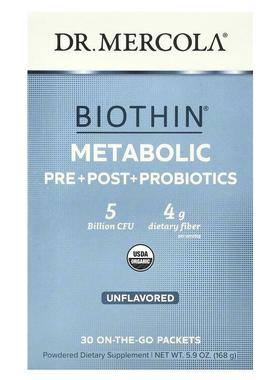 Mercola博士,Biothin®, Metabolic Pre+ Post + Probiotics, Unfl