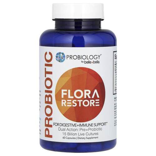 Belle+Bella,Probiotic, Flora Restore, 15 Billion Live Cultur