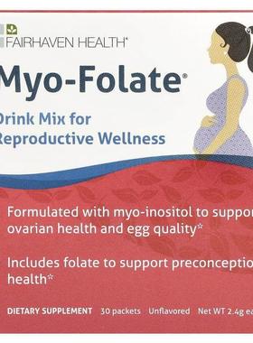 爱希儿,Myo-Folate 生殖健康帮助冲剂，原味，30 袋装，2.4 克/袋