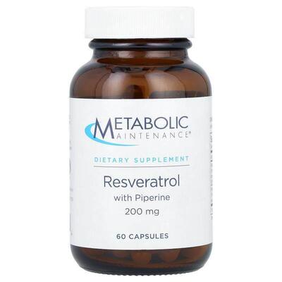 Metabolic Maintenance,Resveratrol with Piperine, 200 mg, 60