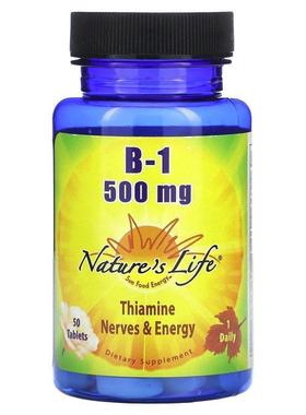 Nature's Life,B-1, 500 mg, 50 Tablets