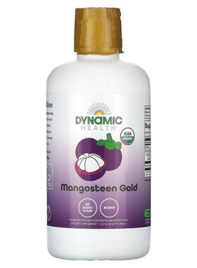 Dynamic Health有机认证山竹黄金，全汁946毫升