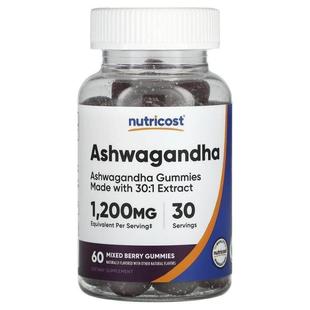 Nutricost,Ashwagandha Gummies, Mixed Berry, 600 mg, 60 Gummi